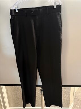 Men's Tailored Black Dress Pants - Sleek Professional Style